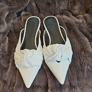 Rebecca Minkoff White Knotted Mules